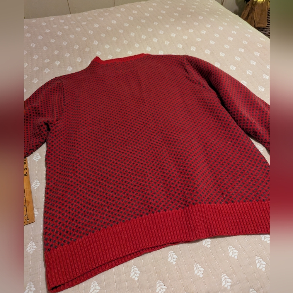 Weatherproof xl 100% cotton sweater red dot - Picture 3 of 8